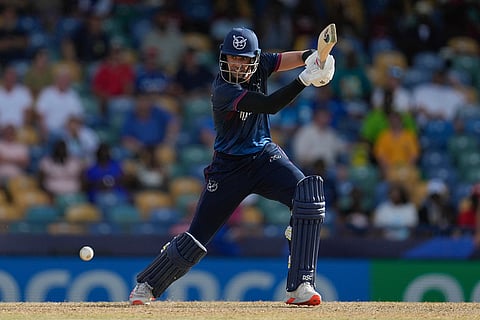 David Wiese plays a shot against Scotland